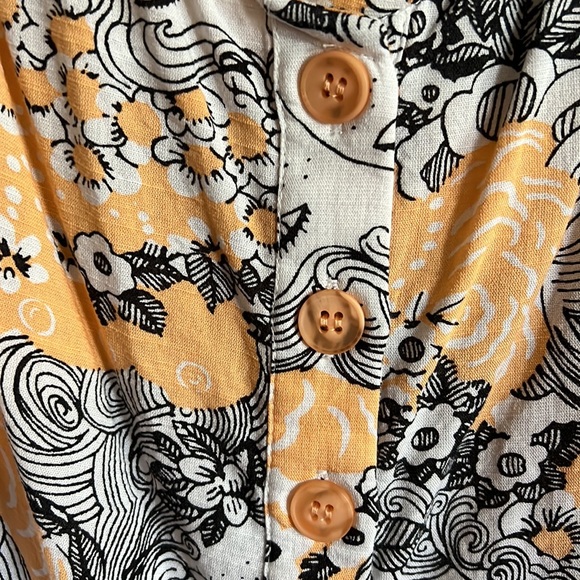 Womens Modcloth Cotton Blend Printed Crop Top Size L Good Condition - Picture 4 of 6